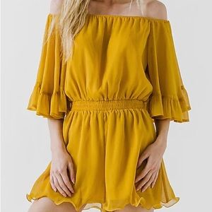 Endless Rose Womens Romper M Dark Yellow